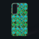 3D grüne Waage mit Gold Samsung Galaxy Hülle<br><div class="desc">3D geometrisches Muster,  grün und blau mit schimmerndem goldfarbenem Gitter.</div>