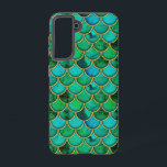 3D grüne Waage mit Gold Samsung Galaxy Hülle<br><div class="desc">3D geometrisches Muster,  grün und blau mit schimmerndem goldfarbenem Gitter.</div>