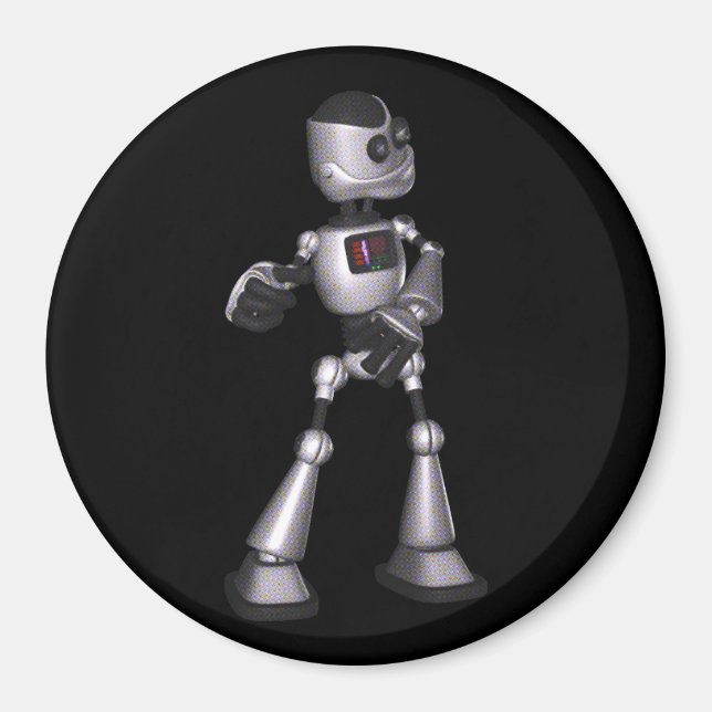 ♪♫ 3D Halftone Sci-Fi Robot Typ Dancing Magnet (Vorne)