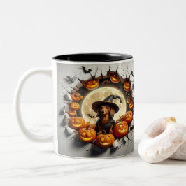 3D Halloween Dog Breeds Halloween Mugs, Tea/Coffee Zweifarbige Tasse