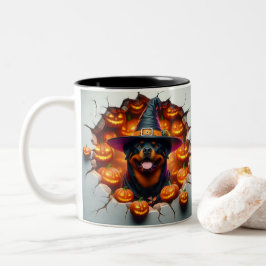 3D Halloween Dog Breeds Halloween Mugs, Tea/Coffee Zweifarbige Tasse