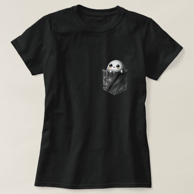 3d Halloween-Geist in einem Pocket-Design T-Shirt (Design vorne)