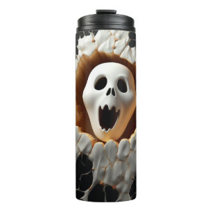 3D Halloween Ghost Cracked Hole Thermosbecher