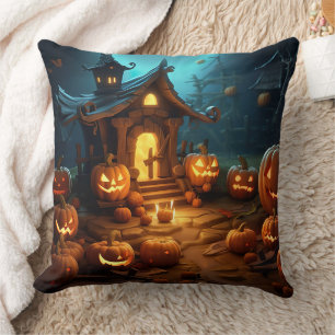 3D Halloween Pumpkin Spuk Haus Kissen