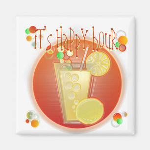 3D Happy Hour Cocktail (weiß) Magnet