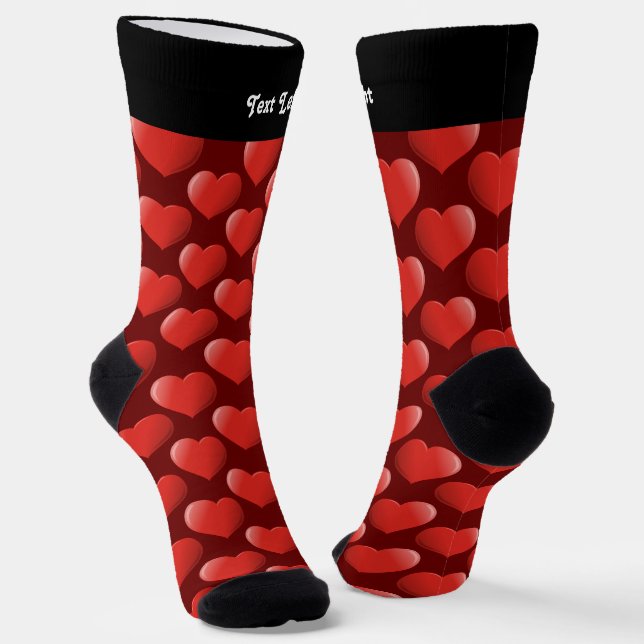 3D-Herz-Icon-Muster-Socken Socken (Gewinkelt)