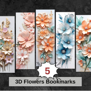 3D-Hübsche Blume Blumenbeutelbeuteln Lesezeichen C