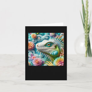 3d Iguana Sticker Karte