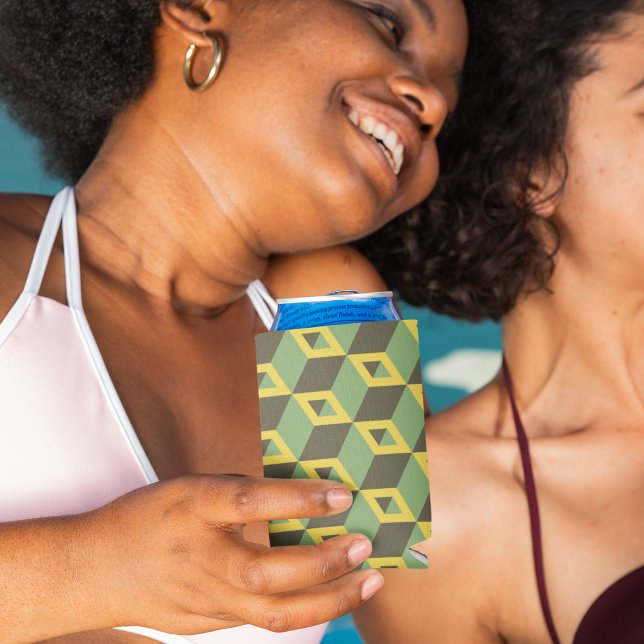 3D-Illusion-Quadrat-Muster Dosenkühler (Can Coolers)