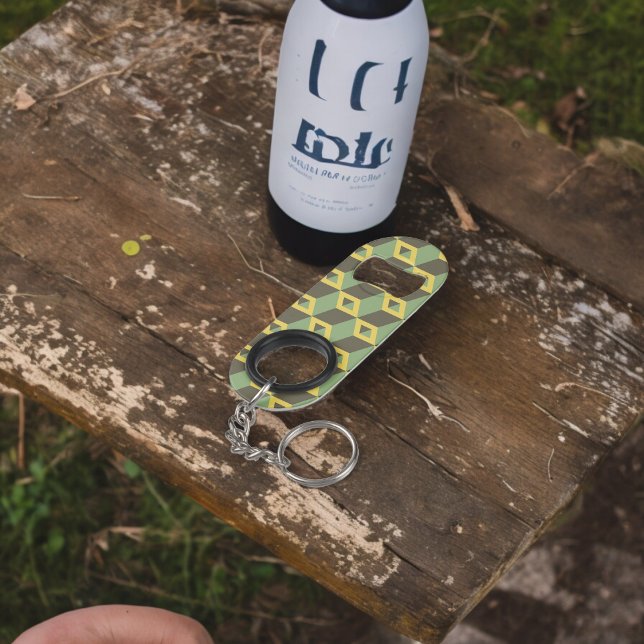 3D-Illusion-Quadrat-Muster Mini Flaschenöffner (Bottle Openers)