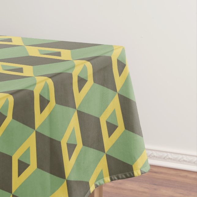 3D-Illusion-Quadrat-Muster Tischdecke (Beispiel)
