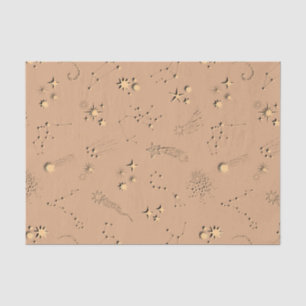3D-Illusionssterne Sternbilder Monde beige Seidenpapier