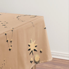3D-Illusionssterne Sternbilder Mondmonde in Beige Tischdecke