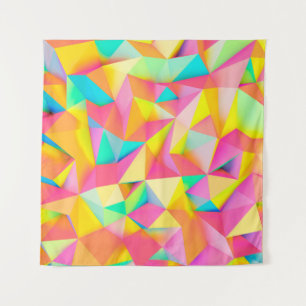 3D-Illustration - Farbige Low-Poly-Textur3d,abst Wandteppich
