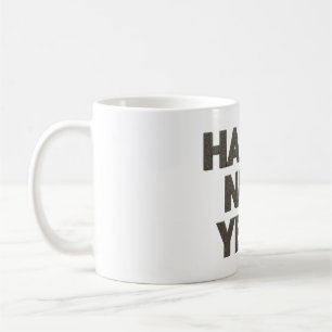 3D-Illustration über das glückliche neue Jahr der  Kaffeetasse