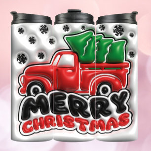 3D Inflated Tumbler Effect - Frohe Weihnachten Thermosbecher