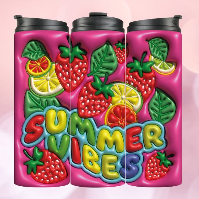 3D Inflated Tumbler Summer Vibes with Juicy Fruits Thermosbecher (Von Creator hochgeladen)