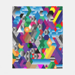 3D isometrische Würfel, geometrisch nahtlos. Fleecedecke