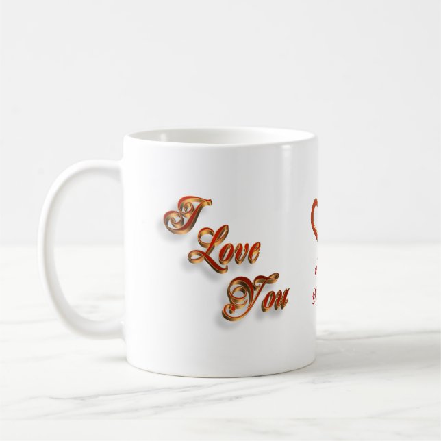 3D Je t'aime, la tasse de la Saint Valentin (Gauche)
