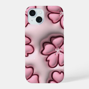 3D Jelly Pastel Pink Cherry Blossom Handy Case iPhone 15 Hülle