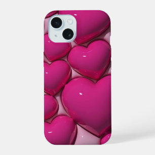 3D Jelly Pink Love Heart Téléphone esthétique