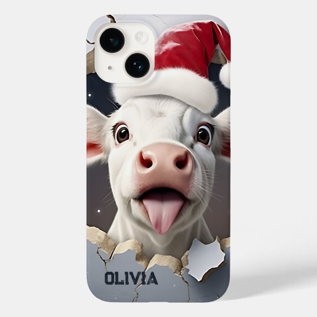 3D Kalb Weihnachten Case-Mate iPhone 14 Hülle (Rückseite)