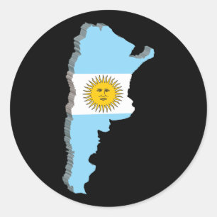 3D-Karte Argentiniens Runder Aufkleber