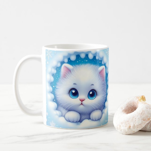 3D-Kätzchenloch in einem Wandkaffee Tasse Wrap (Mit Donut)