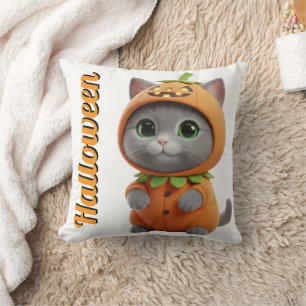 3D Kawaii Kürbis Katze Halloween Wurf Kissen