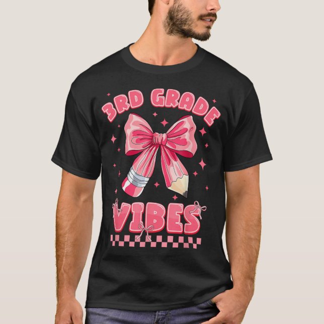 3D-Klasse Vibes Zurück zur Coquette-Lehrerin T-Shirt (Vorderseite)