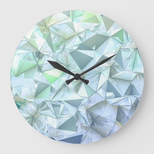 3D Kristalldreieck, Illustrative Darstellung. Große Wanduhr (Vorderseite)