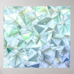 3D Kristalldreieck, Illustrative Darstellung. Poster