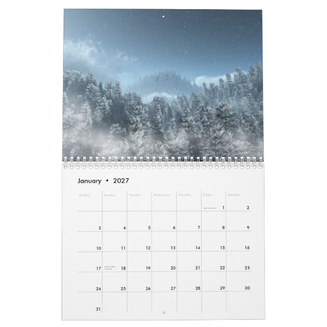 3D Landschaften - 2010 Wandkalender (Jan 2027)