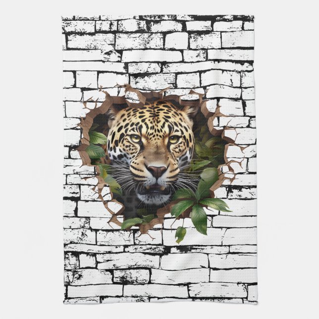 3D Leopard Mendrisiotto Geschirrtuch (Vertikal)