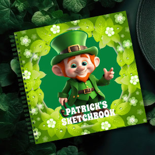 3D Leprechaun St. Patrick's Day Personalisiert Kid Notizbuch