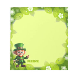 3D Leprechaun St. Patrick's Day Personalized Kids Notizblock