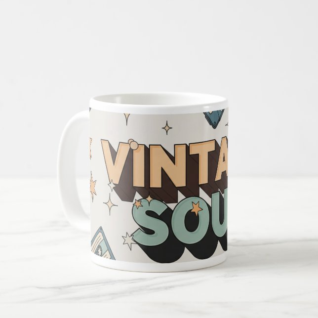 3D Lettering & Cassette Tape Design Kaffeetasse (Vorderseite Links)