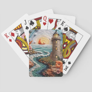 3D-Leuchtturm Spielkarten