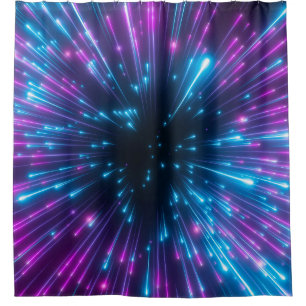 3d, lila Feuerwerk, Urknall, Galaxie, abstrakt c Duschvorhang