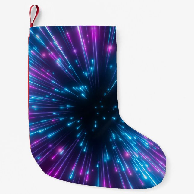 3d, lila Feuerwerk, Urknall, Galaxie, abstrakt c Kleiner Weihnachtsstrumpf (Vorderseite)