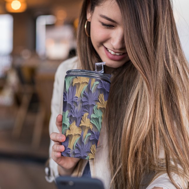 3D LILA FLÜSCH THERMOSBECHER (colorful 3D Iris Tumbler)