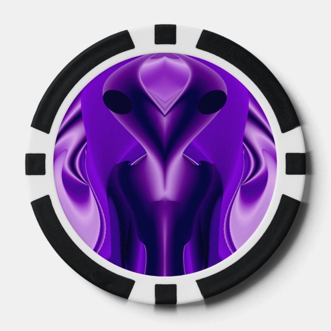 3D Lila Regenbogenträume , Alien Pokerchips (Vorderseite)