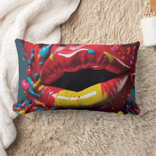 3D Lippen Abstract - Lendenkissen