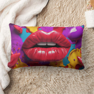3D Lippen Abstrakt - Lendenkissen