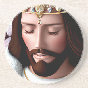 3D Look AI King of the Universe Jesus Getränkeuntersetzer