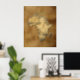 3D-Look Karte Afrikas auf Pergament-Effekt-Poster Poster (Home Office)