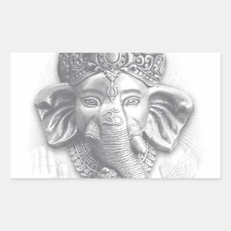 3d Lord Ganesha - Om Rechteckiger Aufkleber