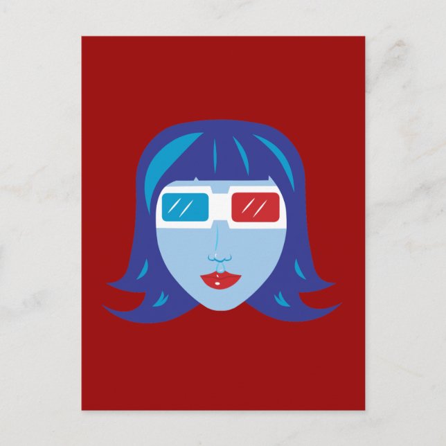 3D Mädchen Postkarte (Vorderseite)