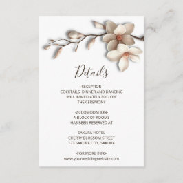 3D Magnolia Flowers White Details Begleitkarte
