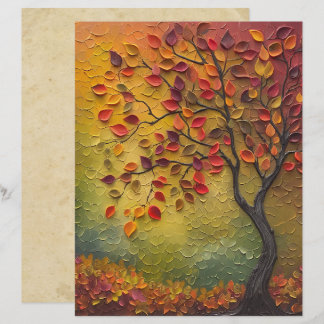 3D-Malerei Autumn Tree Scrapbook Paper